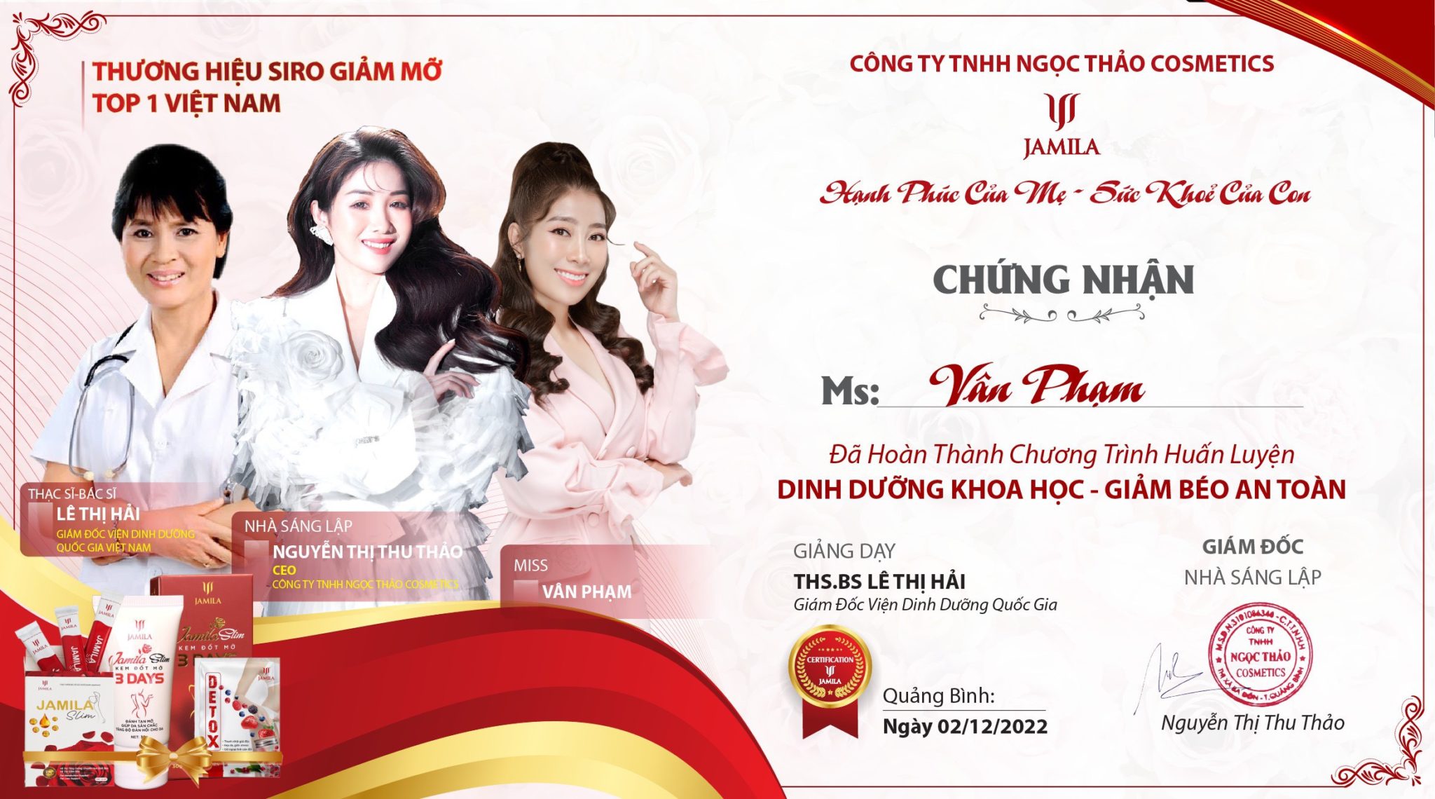 Chúc mừng các học viên đã xuất sắc hoàn thành Chương trình huấn luyện Dinh dưỡng khoa học – Giảm béo an toàn.